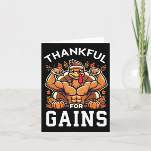 Dankbaar voor winsten - Thanksgiving Funny Gym Wor Kaart