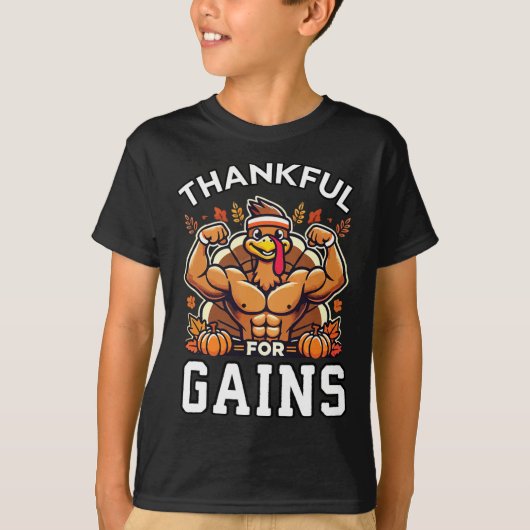 Dankbaar voor winsten - Thanksgiving Funny Gym Wor T-shirt (Voorkant)