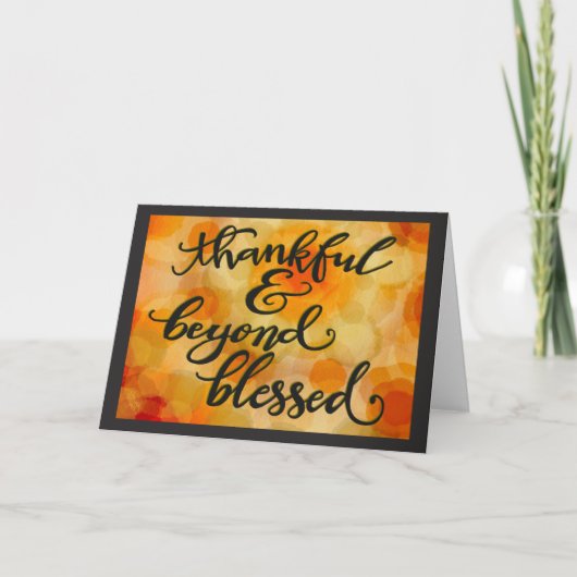 Dankbaar Voorbij Gezegend Thanksgiving Modern Kaart (Voorkant)