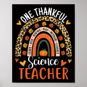 Dankbaar Wetenschapsdocent Thanksgiving Regenboogd Poster