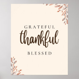 dankbaar zalig botanisch poster