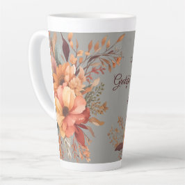 Dankbaar zalig gezegend Bloemen Thanksgiving Latte Mok