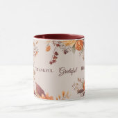 Dankbaar zalig gezegend Bloemen Thanksgiving Mok (Midden)