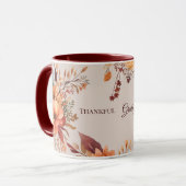 Dankbaar zalig gezegend Bloemen Thanksgiving Mok (Voorkant links)