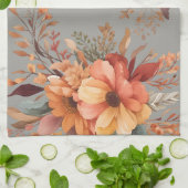 Dankbaar zalig gezegend Bloemen Thanksgiving Theedoek (Gevouwen)