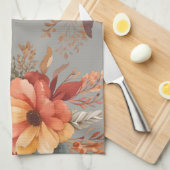 Dankbaar zalig gezegend Bloemen Thanksgiving Theedoek (Quarter Fold)