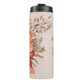 Dankbaar zalig gezegend Bloemen Thanksgiving Thermosbeker (Voorkant)