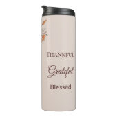 Dankbaar zalig gezegend Bloemen Thanksgiving Thermosbeker (Geroteerd rechts)