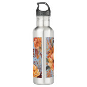 Dankbaar zalig gezegend Bloemen Thanksgiving Waterfles (Achterkant)