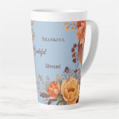 Dankbaar zalig gezegend FloralThanksgiving Latte Mok (Rechterhoek)