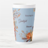 Dankbaar zalig gezegend FloralThanksgiving Latte Mok (Voorkant)
