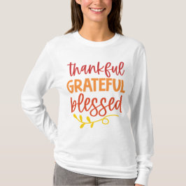 dankbaar zalig gezegend Thanksgiving herfst T-shirt