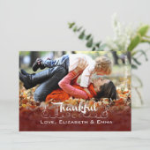 Dankbaar zijn. Thanksgiving aangepaste foto Feestdagenkaart (Staand voorkant)