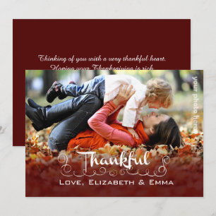 Dankbaar zijn. Thanksgiving aangepaste foto Feestdagenkaart