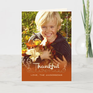 Dankbaar zijn. Thanksgiving aangepaste fotokaart Feestdagen Kaart