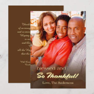 Dankbaar zijn. Thanksgiving aangepaste fotokaart Feestdagenkaart