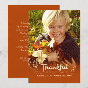Dankbaar zijn. Thanksgiving aangepaste fotokaart Feestdagenkaart