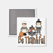dankbaar zijn thanksgiving pelgrims magneet (Voorkant / Achterkant)