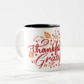 dankbaar zijn tweekleurige koffiemok (Voorkant links)