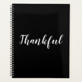 Dankbaar zwart wit custom script modern elegant planner (Voorkant)