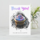 *~ Dankbaarheid AP99 DANK U Cup Cake Kaart (Staand voorkant)