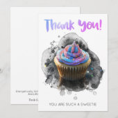 *~ Dankbaarheid AP99 DANK U Cup Cake Kaart (Voorkant / Achterkant)