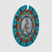 Dankbaarheid Aqua Blauwgroen Mandala Aangepaste wo Ornament (voorkant)