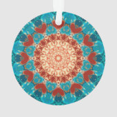 Dankbaarheid Aqua Blauwgroen Mandala Aangepaste wo Ornament (achterkant)
