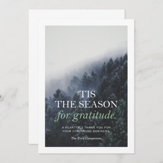 Dankbaarheid Bedrijf Vakantie Kaart (Voorkant / Achterkant)