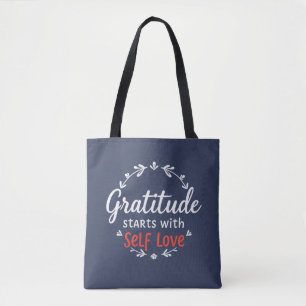 Dankbaarheid begint met zelfliefde - tote bag
