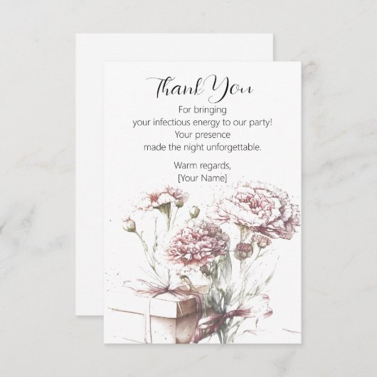 Dankbaarheid betuigen met Floral Bedankkaart (Voorkant / Achterkant)