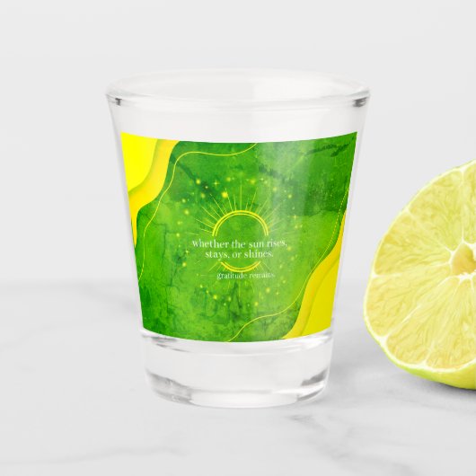 Dankbaarheid Blijft™: Waar Liefde Blijft | Inspira Shot Glas (Voorkant)