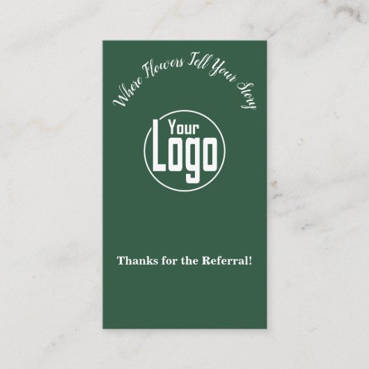 Dankbaarheid: Bloemist Winkel Verwijzing Dank u Visitekaartje (Voorkant)