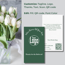 Dankbaarheid: Bloemist Winkel Verwijzing Dank u Visitekaartje