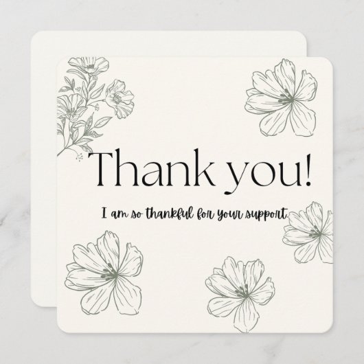 Dankbaarheid Blossoms - Minimalistisch bedankje (Voorkant / Achterkant)