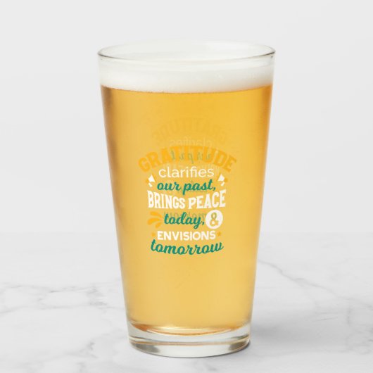 Dankbaarheid Brengt Vrede Vandaag – Positief Geloo Glas (Voorkant gevuld)