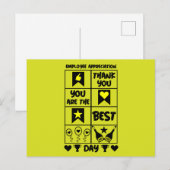 Dankbaarheid dag voor werknemers   briefkaart (Voorkant / Achterkant)