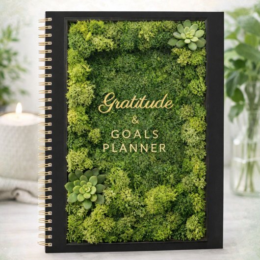 Dankbaarheid & Doelen Groene Mos Mindfulness Planner