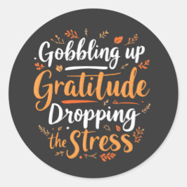 "Dankbaarheid en stressverlichting Motivatie Ronde Sticker