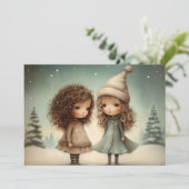 Dankbaarheid en Vreugde: Een Hartelijke Kerstboods Feestdagenkaart (Staand voorkant)