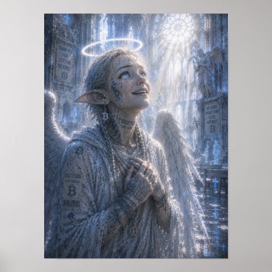 Dankbaarheid / Engel / Stille Kathedraal Poster (Voorkant)