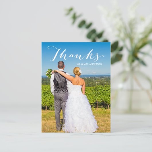 dankbaarheid | Foto bruiloft Dank u Briefkaart (Staand voorkant)