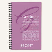 Dankbaarheid gedefinieerd (Mauve) Notitieboek (Voorkant)