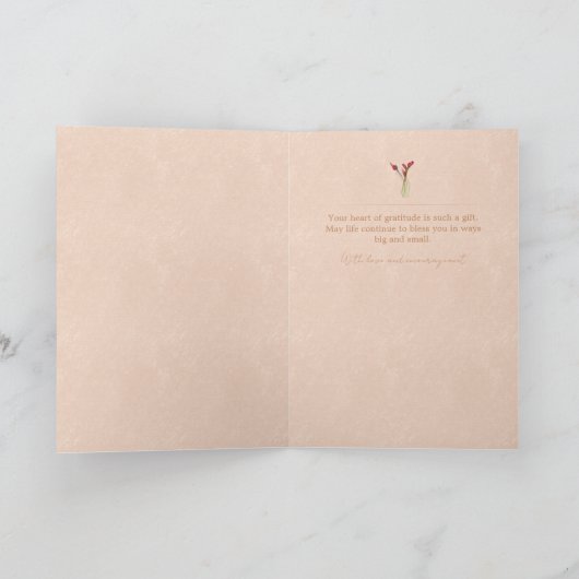 Dankbaarheid Groeit Overvloedige Notitiekaarten (Binnen)