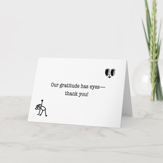 Dankbaarheid heeft ogen bedankkaart (Voorkant)