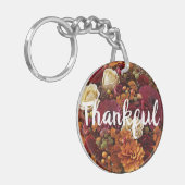 Dankbaarheid Herfst Bloemen Acryl Sleutelhanger (Voorkant Links)