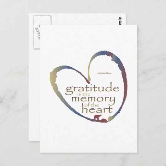 Dankbaarheid - Herinnering aan het hart Briefkaart (Voorkant / Achterkant)