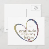 "Dankbaarheid - herinnering aan het hart" Briefkaart (Voorkant / Achterkant)
