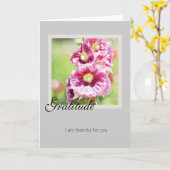 Dankbaarheid Hollyhocks Kaart (Gele Bloem)