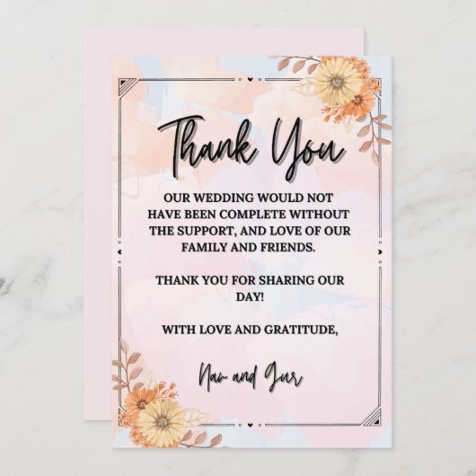 Dankbaarheid in Elke Blik Bedankkaart (Voorkant / Achterkant)